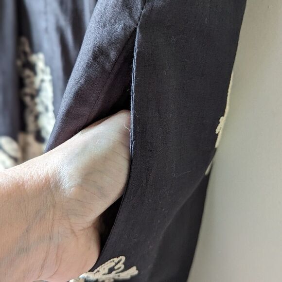 J. Crew Mirabel Embroidered Lined Sleeveless Dress sz 6 in Faded Black Sand - Picture 6 of 10